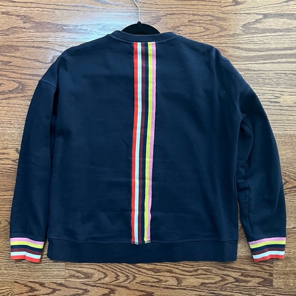 Boden navy sweatshirt with rainbow trim - Picture 5 of 6